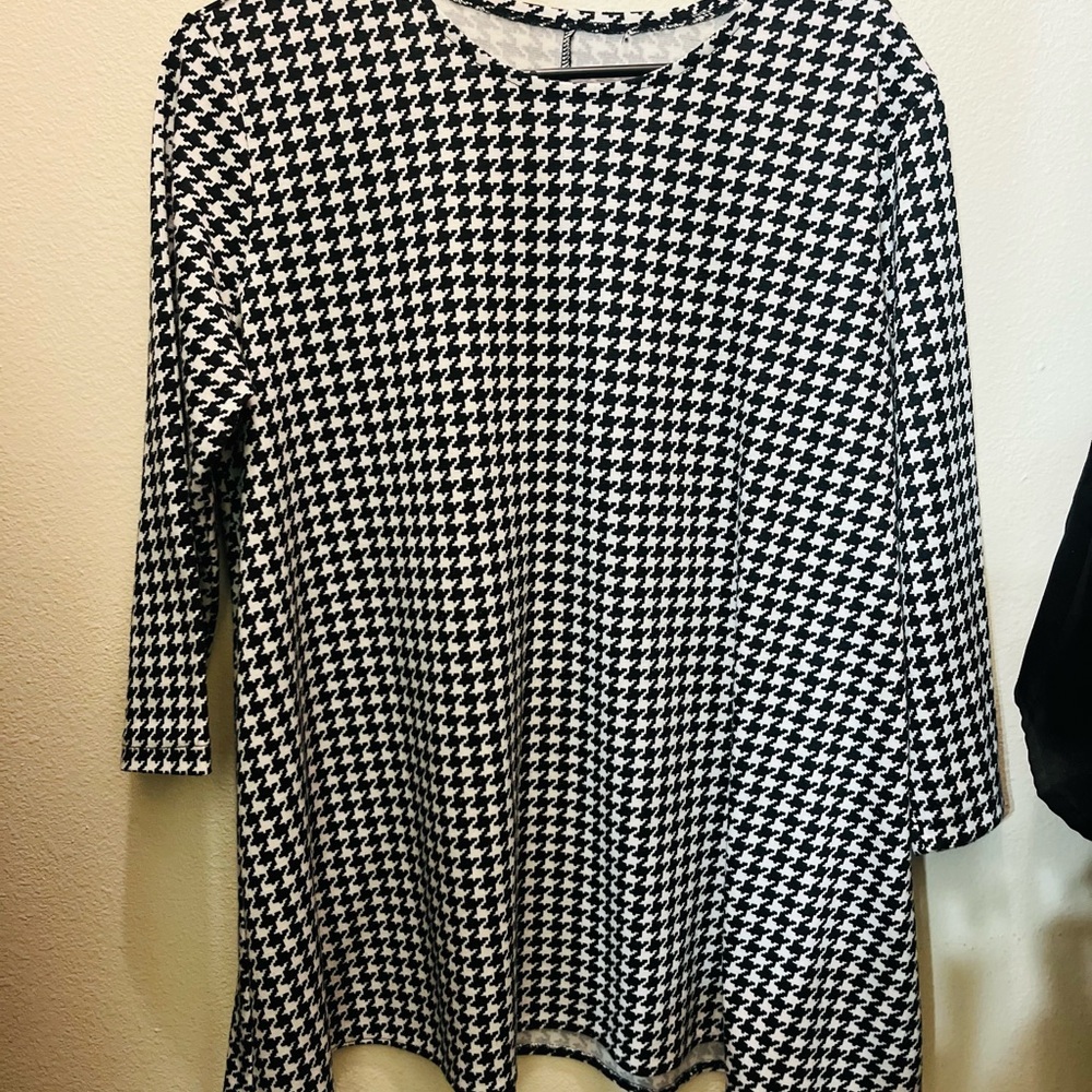 Black and White Houndstooth Dress